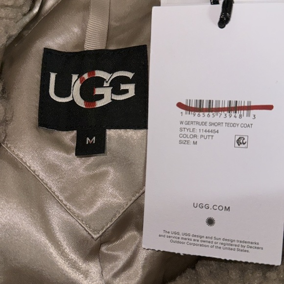 UGG GERTRUDE SHORT TEDDY COAT - Picture 5 of 11